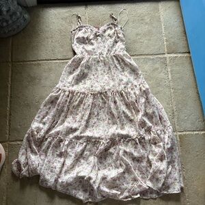 Francesca's Collections Pink and Cream Floral  Dress